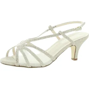 Clara Womens Glitter Slingback Dress Sandals