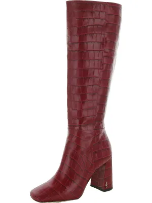 Clarem Womens Zipper Tall Knee-High Boots