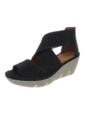 Clarene Glamor Womens Nubuck Ankle Wedge Sandals