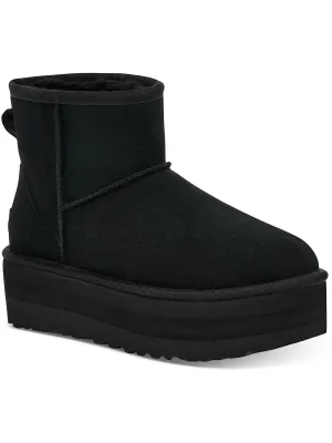 Classic Mini Platform Womens Suede Ankle Boots