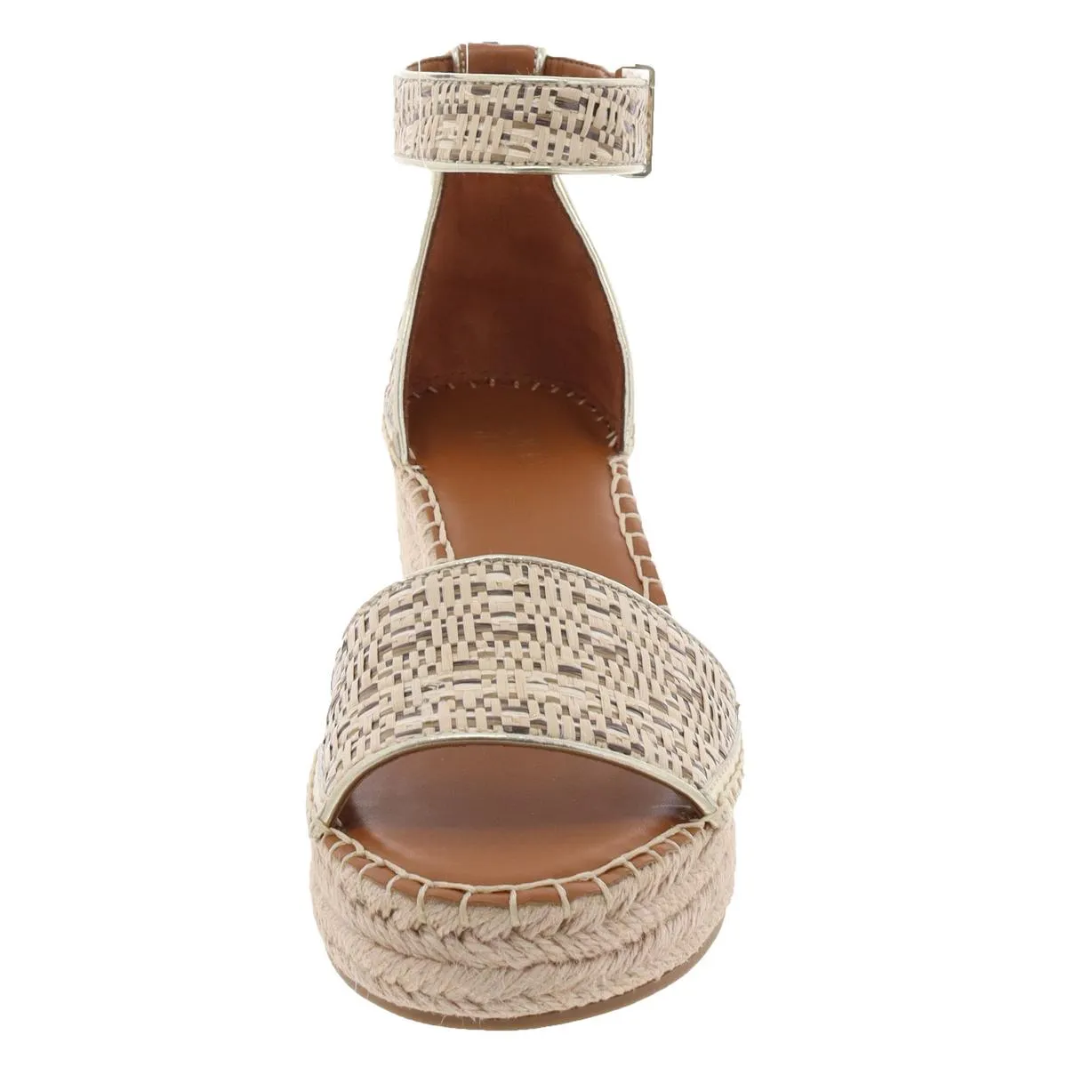Clemens Womens Contrast Trim Canvas Wedge Sandals