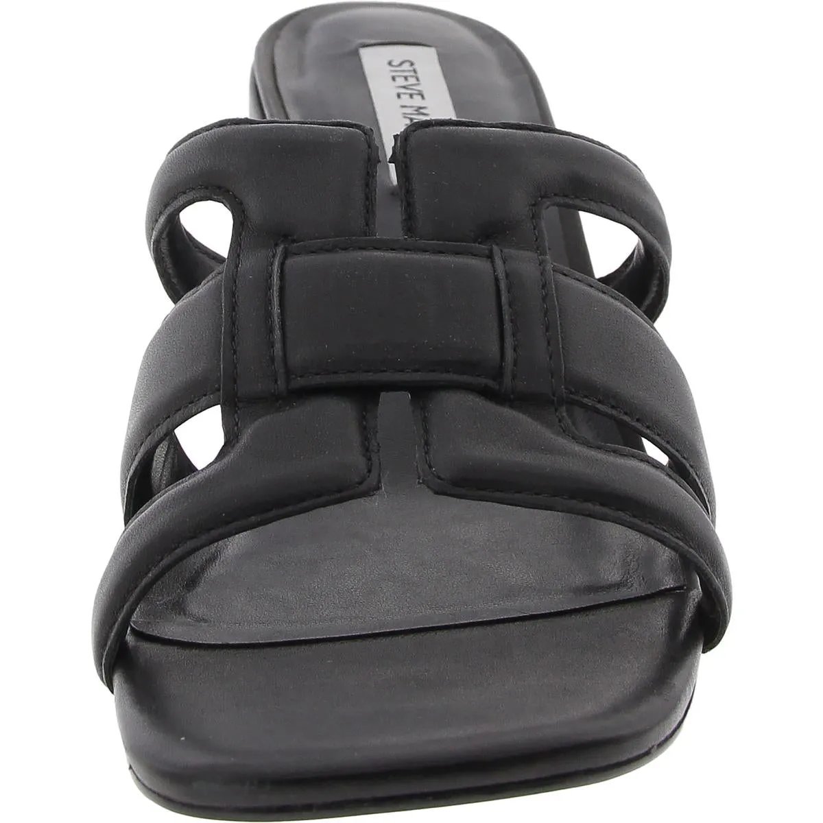 Clover Womens Padded Insole Leather Block Heel