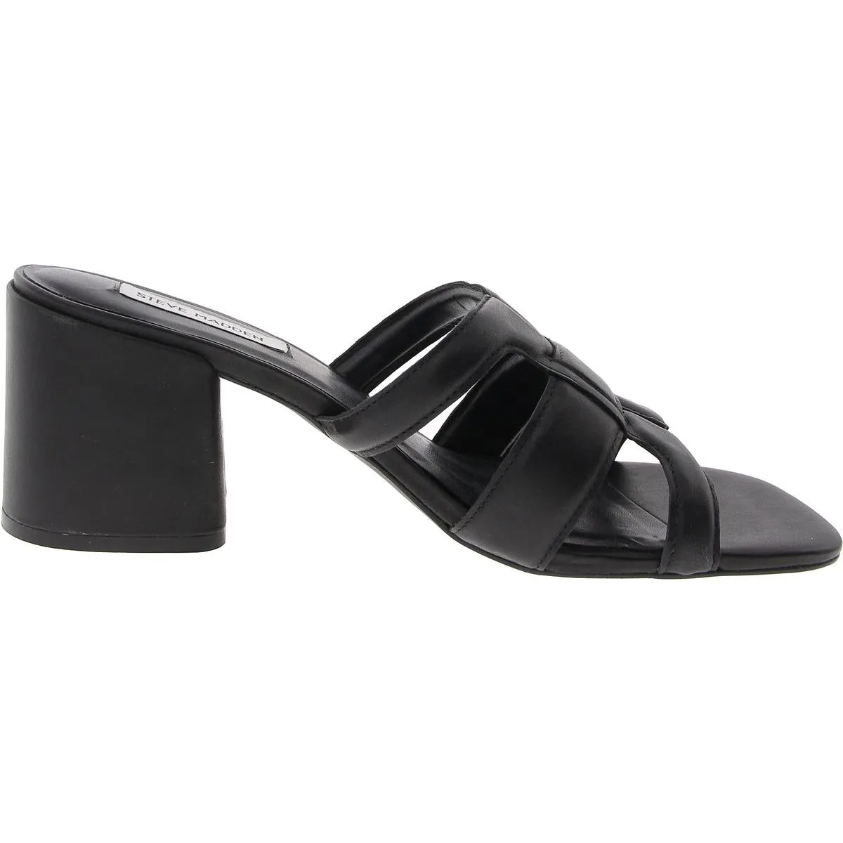 Clover Womens Padded Insole Leather Block Heel