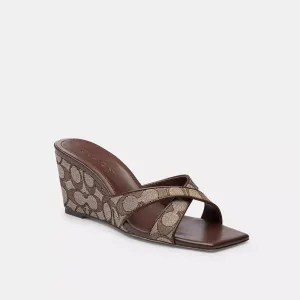 Coach Outlet Wedge Sandal In Signature Jacquard