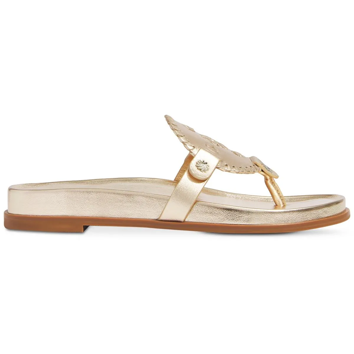 Collins Womens Leather Metallic Thong Sandals