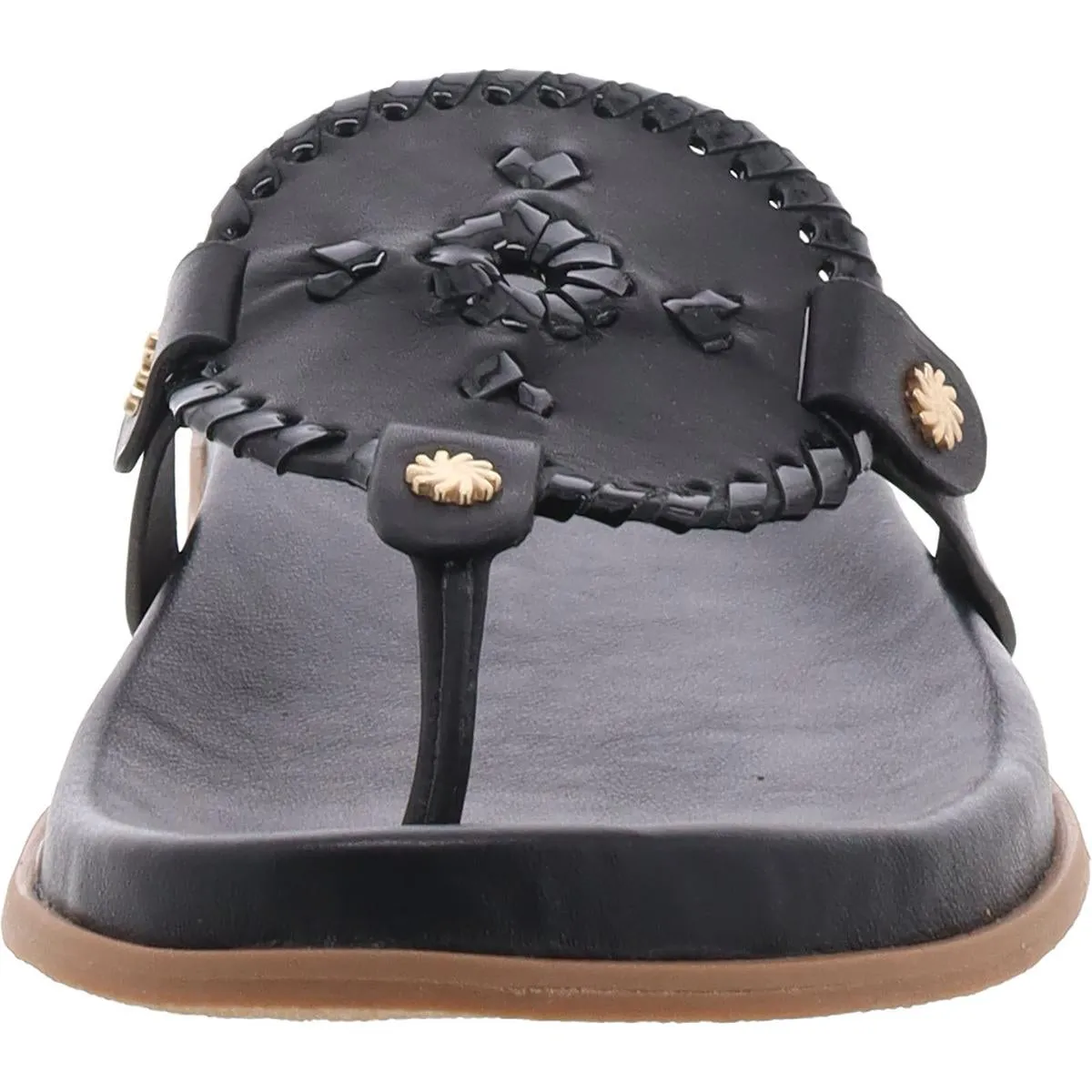 Collins Womens Leather Metallic Thong Sandals