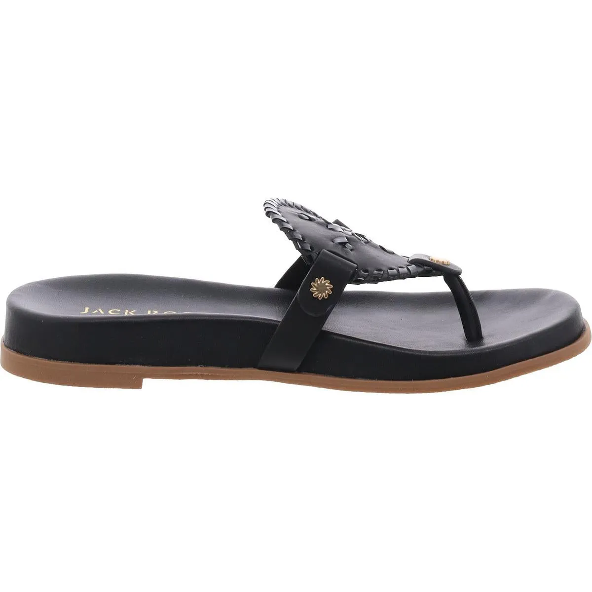 Collins Womens Leather Metallic Thong Sandals