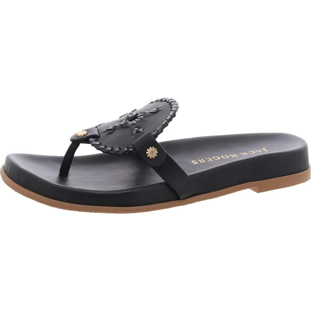 Collins Womens Leather Metallic Thong Sandals
