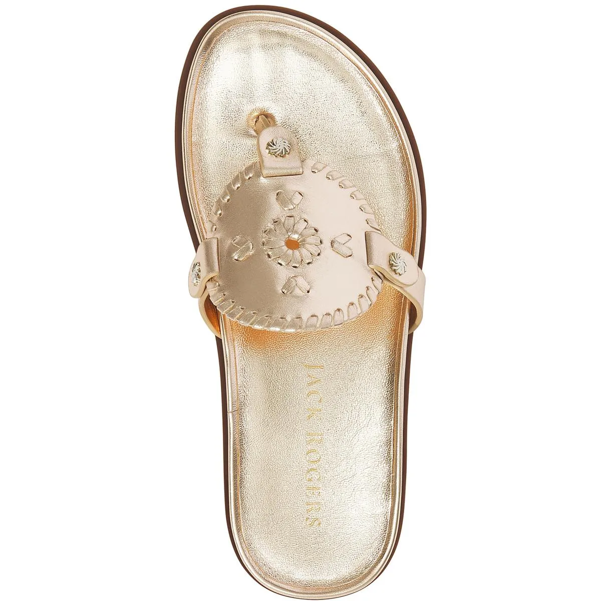 Collins Womens Leather Metallic Thong Sandals