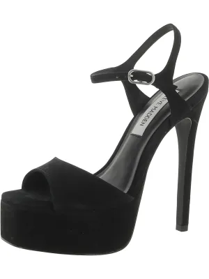 Cologne Womens Suede Peep-Toe Platform Sandals
