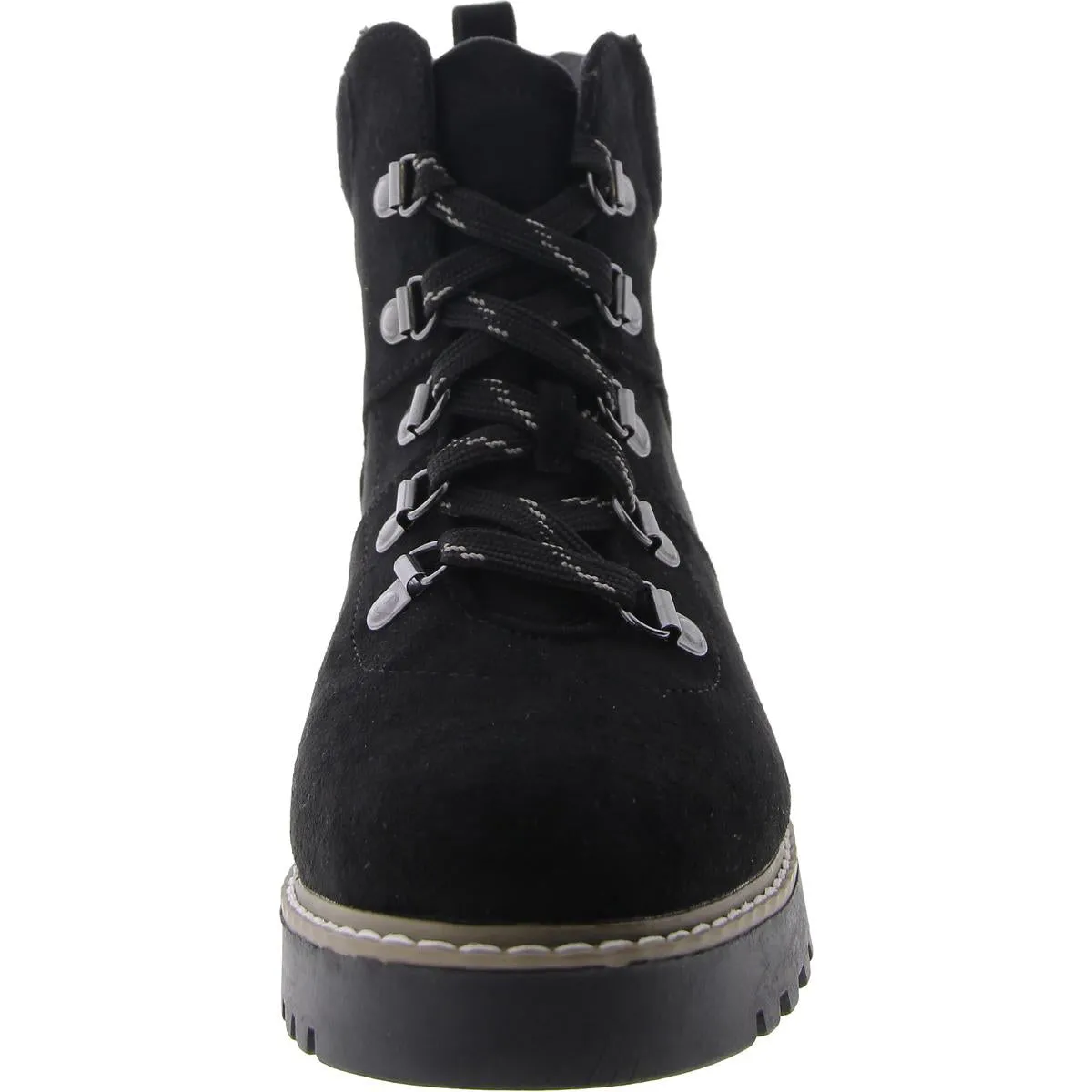 Connie Womens Lace Up Lug Sole Combat & Lace-Up Boots
