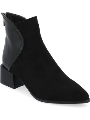 Consuello Womens Two Tone Pointed Toe Ankle Boots