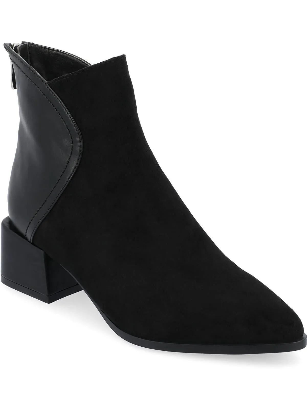 Consuello Womens Two Tone Pointed Toe Ankle Boots