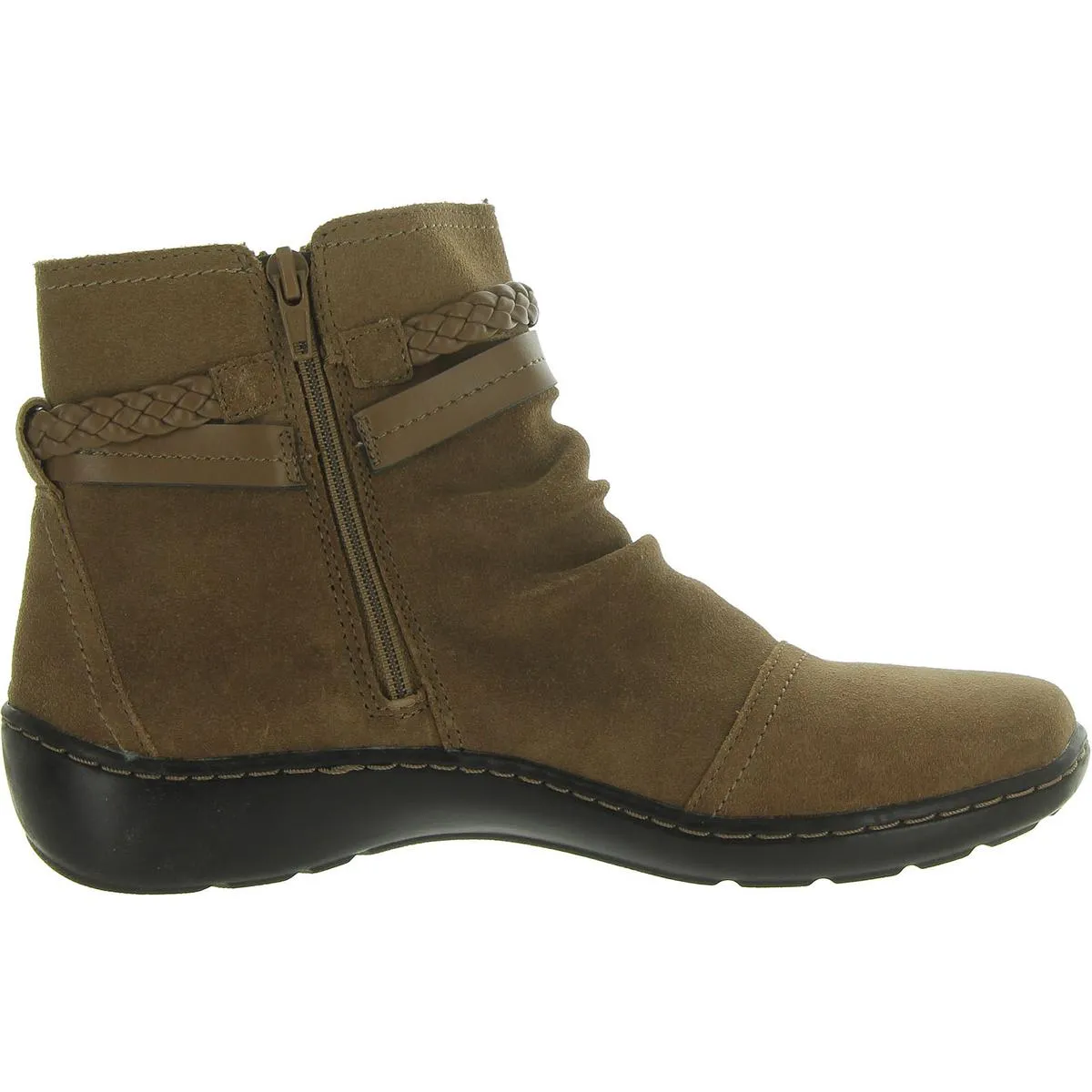 Cora Braidboot Womens Suede Zipper Booties