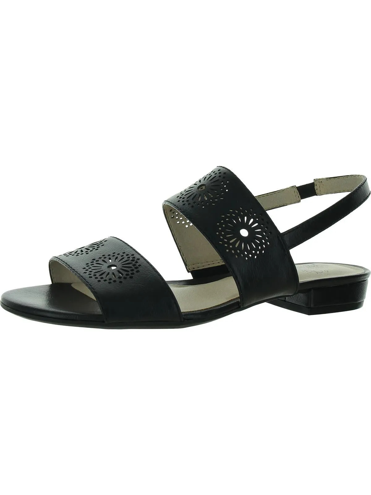 Corinne Womens Faux Leather Slip On Slingback Sandals