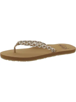Costas Womens Flat Round Toe Flip-Flops