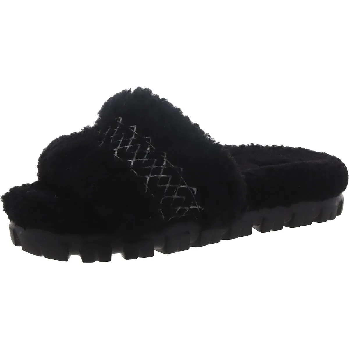 Cozetta Braid Womens Sheepskin Slip-On Slide Sandals