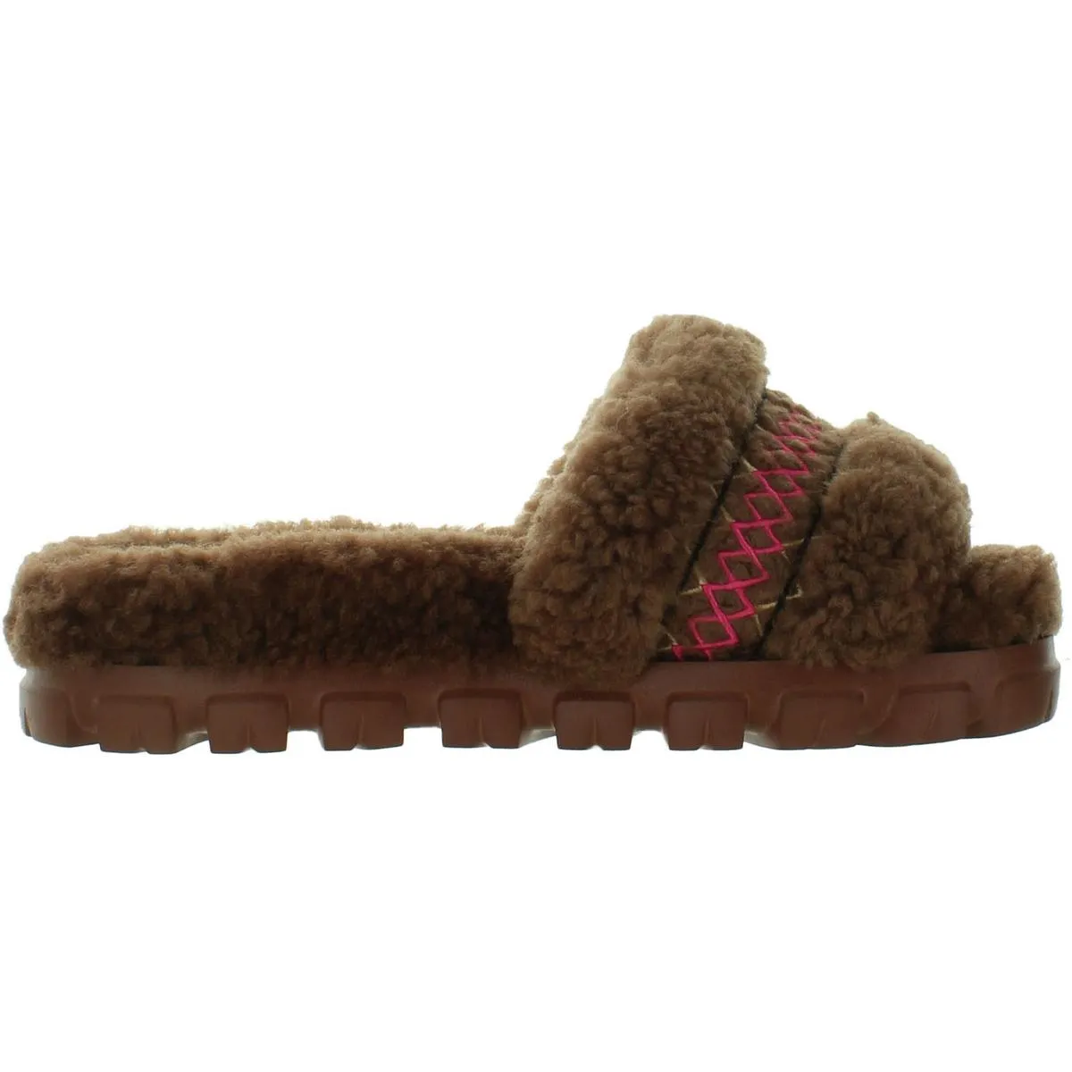 Cozetta Braid Womens Sheepskin Slip-On Slide Sandals