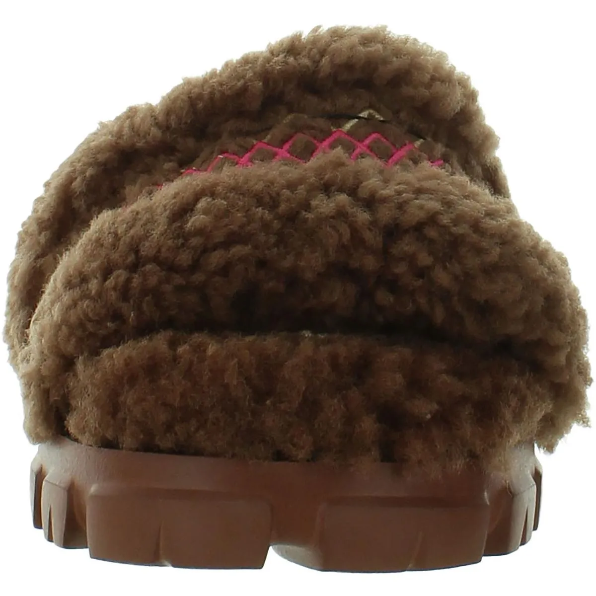 Cozetta Braid Womens Sheepskin Slip-On Slide Sandals