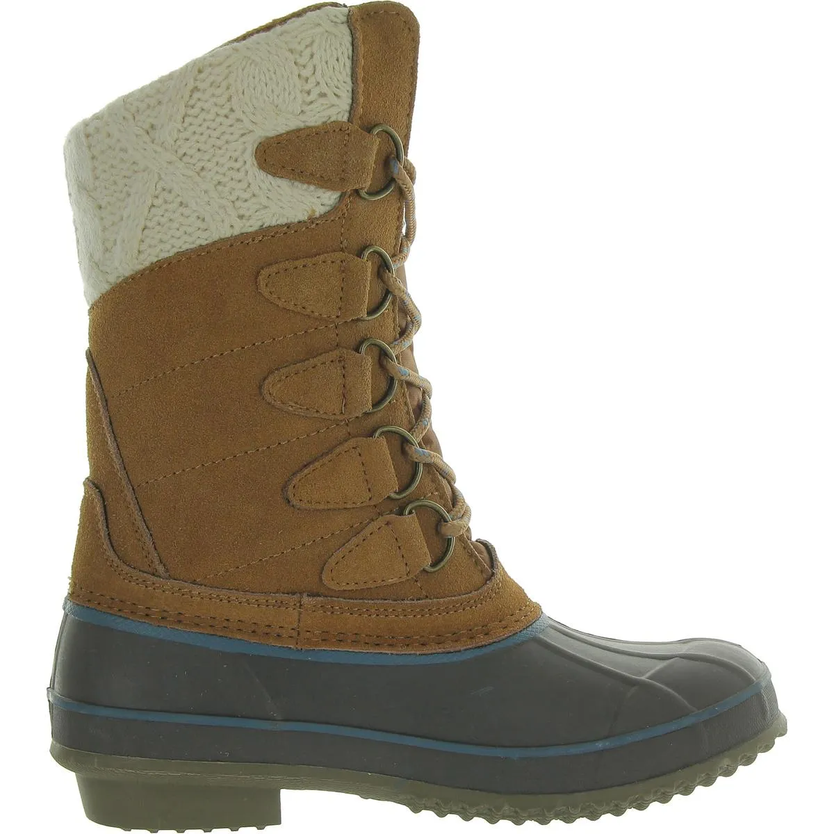 COZY Womens Leather Lugged Sole Winter & Snow Boots