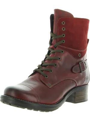 Crave Womens Leather Ankle Combat Boots