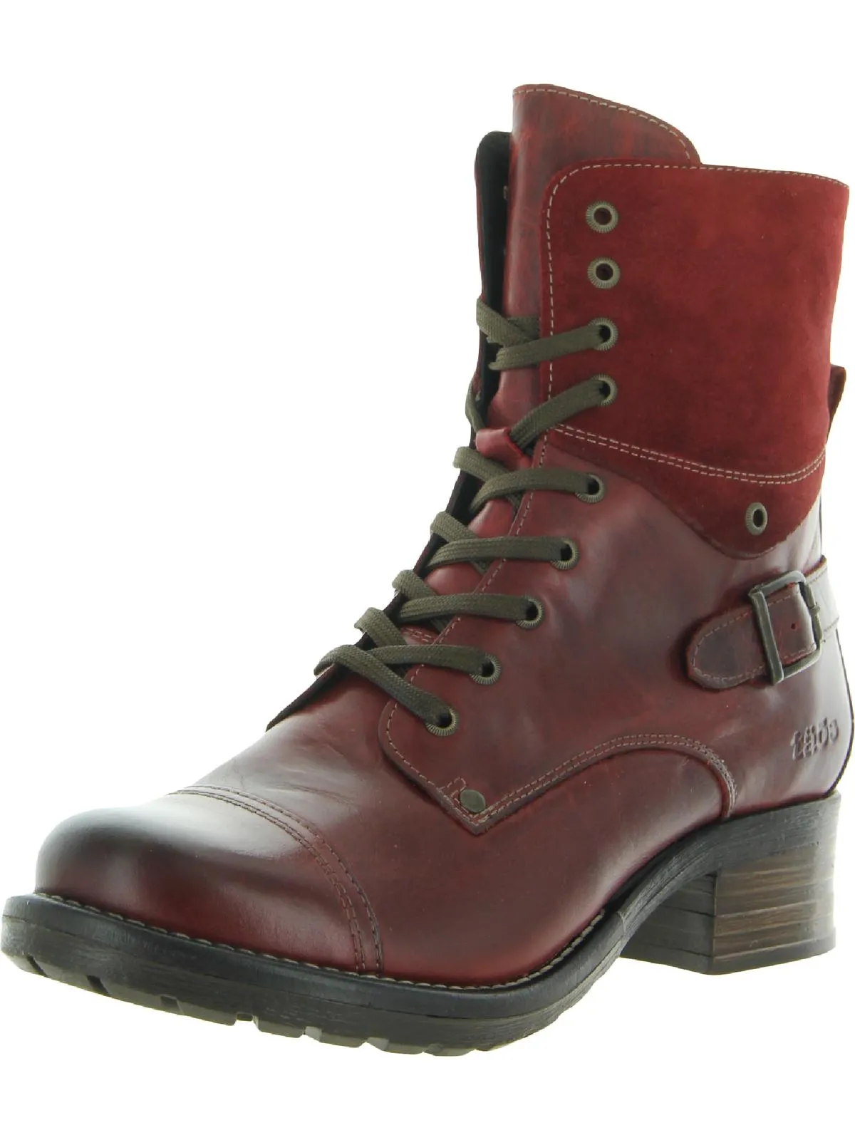 Crave Womens Leather Ankle Combat Boots