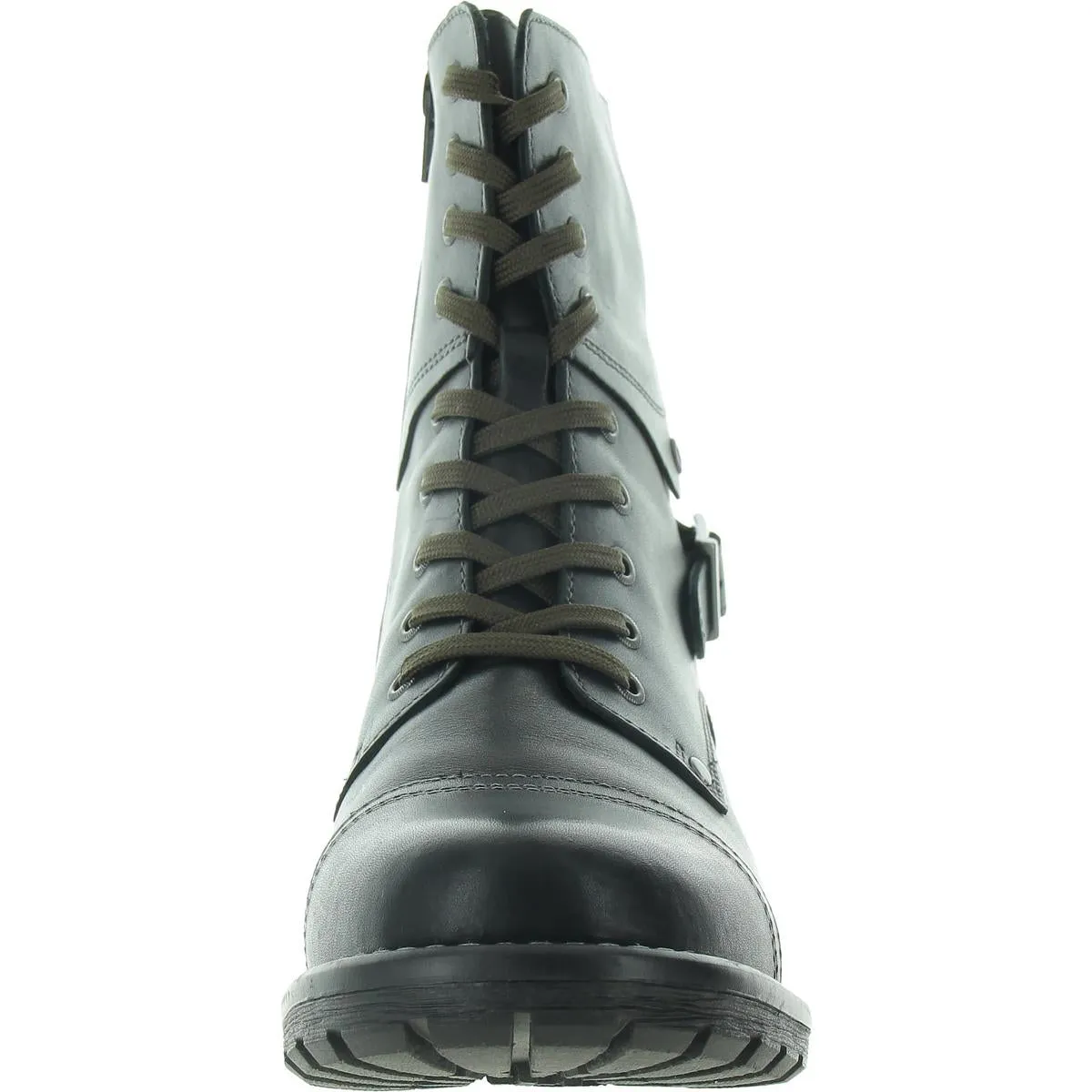 Crave Womens Leather Ankle Combat Boots