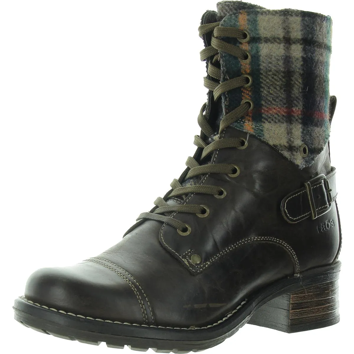 Crave Womens Leather Ankle Combat Boots