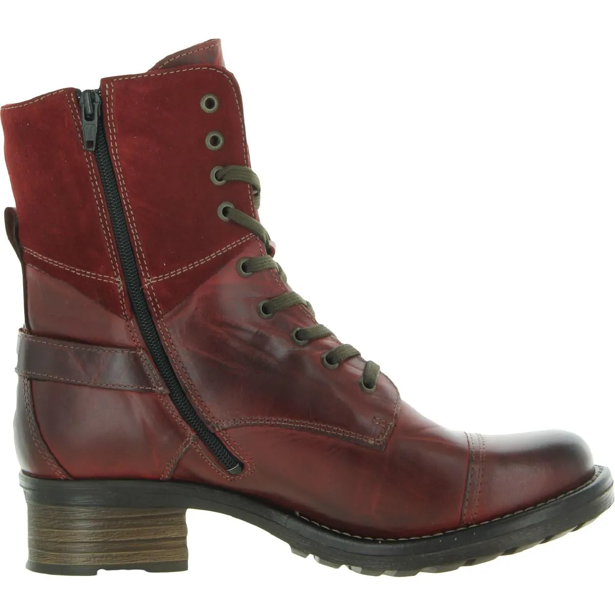 Crave Womens Leather Ankle Combat Boots
