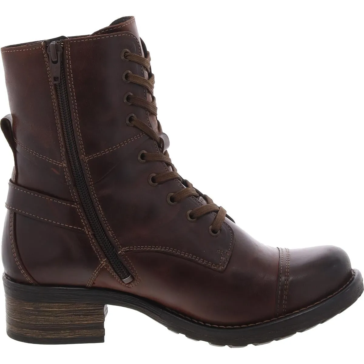 Crave Womens Leather Ankle Combat Boots