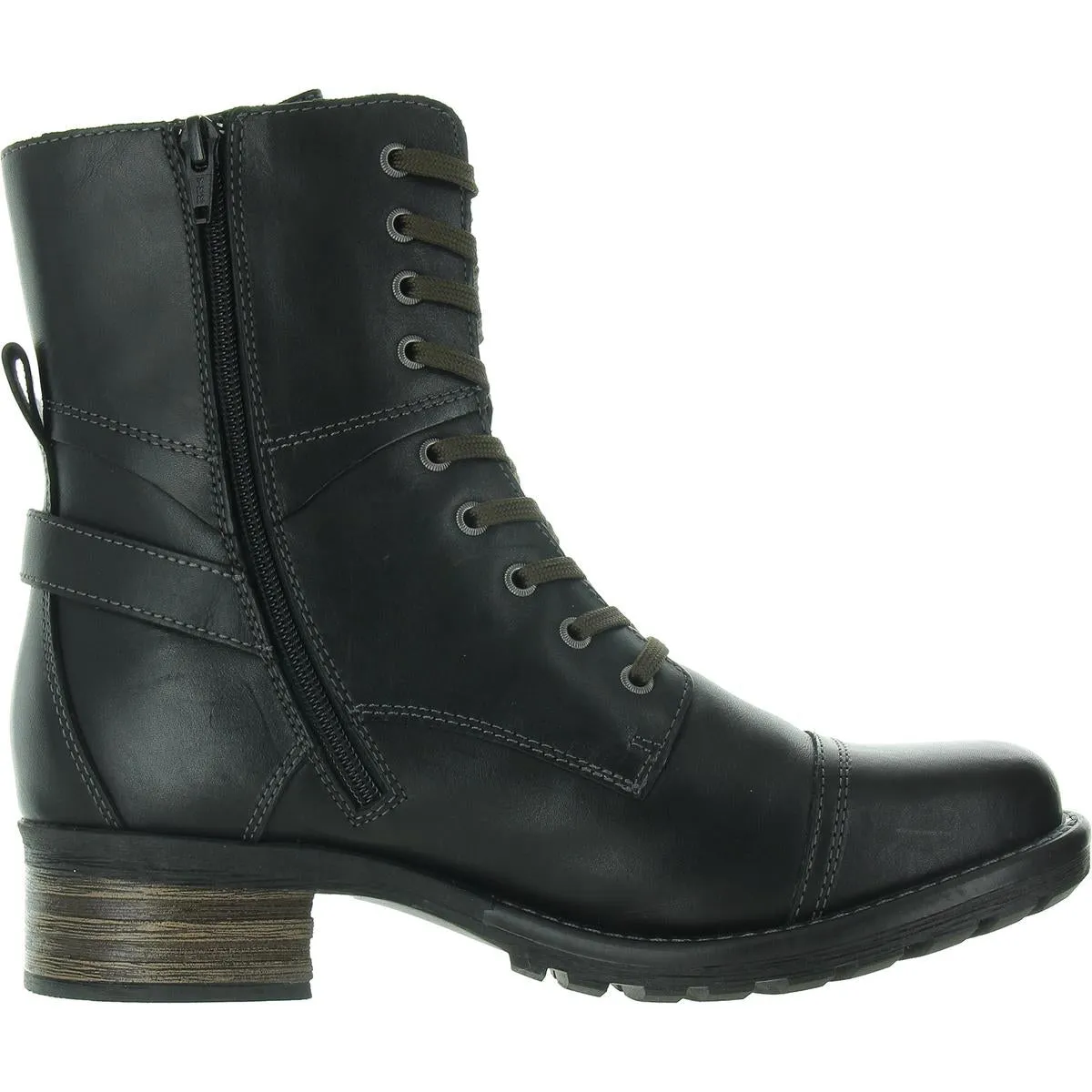 Crave Womens Leather Ankle Combat Boots