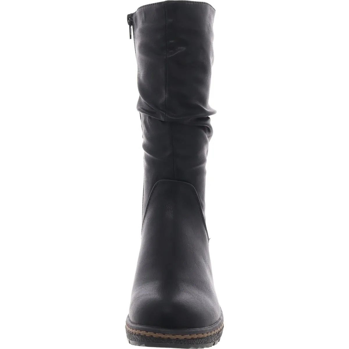 Dange Womens Faux Leather Padded Insole Knee-High Boots