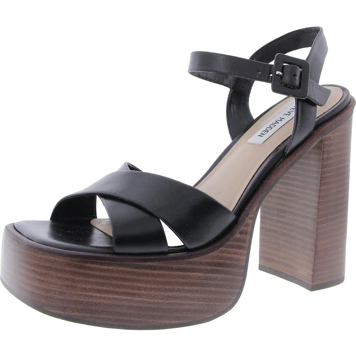 Dayana Womens Adjustable Leather Platform Sandals