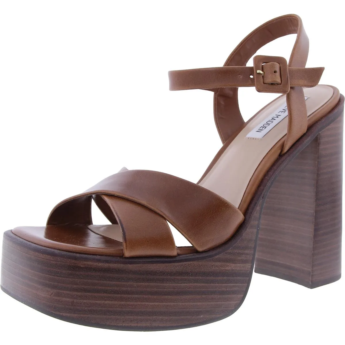 Dayana Womens Adjustable Leather Platform Sandals