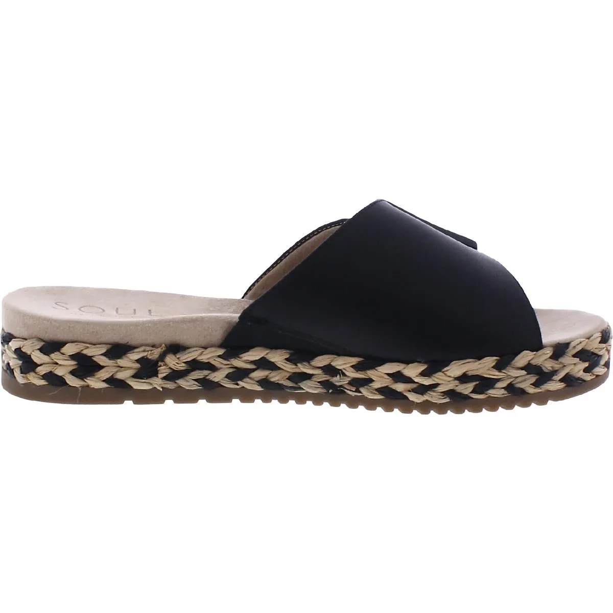 Daybreak Womens Real Raffia Wrap Flatform Slide Sandals