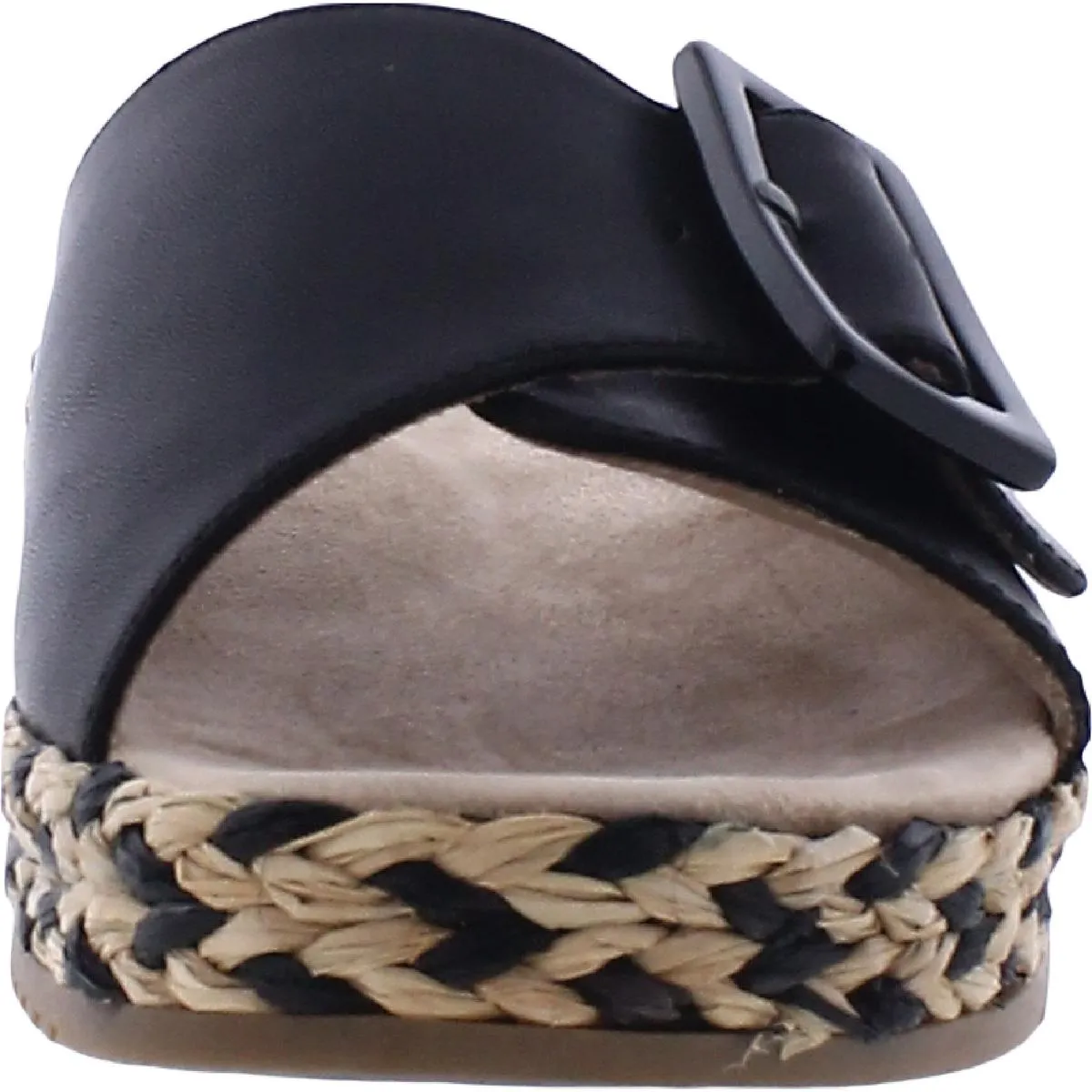 Daybreak Womens Real Raffia Wrap Flatform Slide Sandals