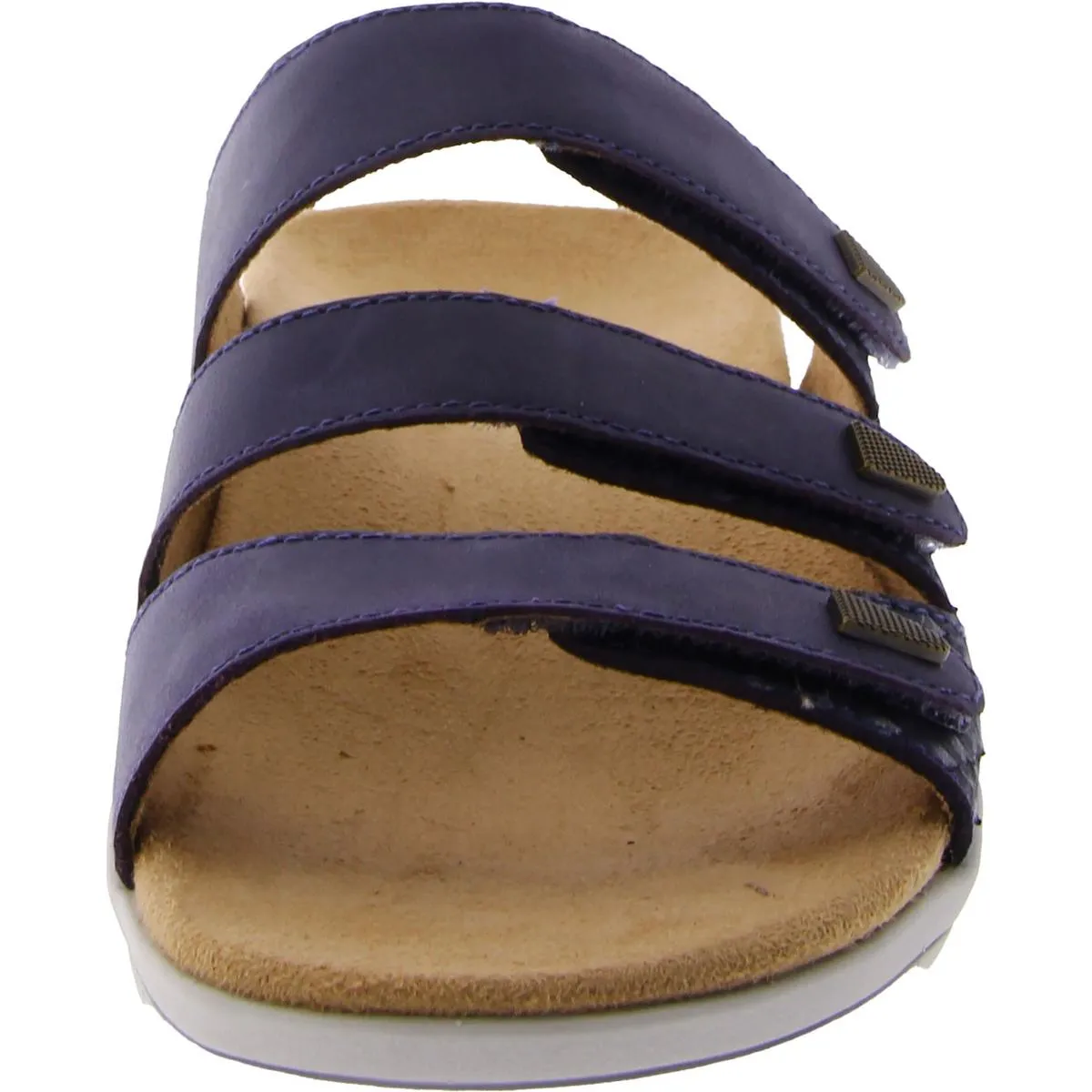 Delight Womens Leather Open Toe Slide Sandals