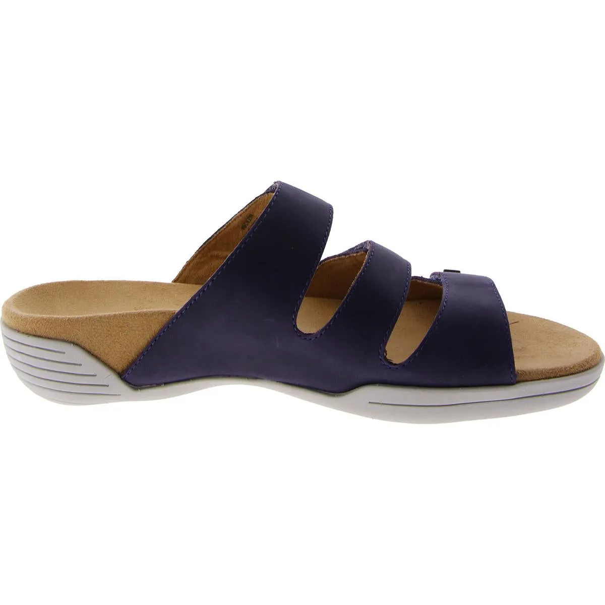 Delight Womens Leather Open Toe Slide Sandals