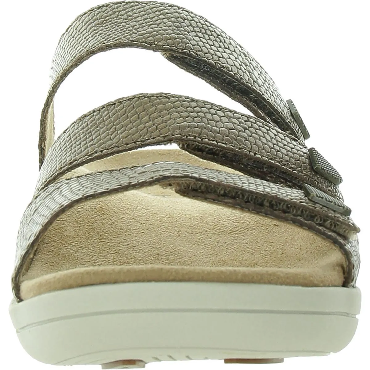 Delight Womens Leather Open Toe Slide Sandals