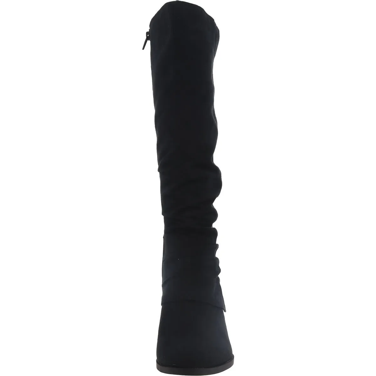 Delilah Womens Faux Suede Zipper Knee-High Boots