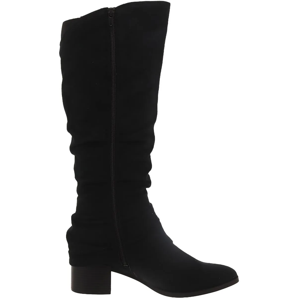 Delilah Womens Faux Suede Zipper Knee-High Boots