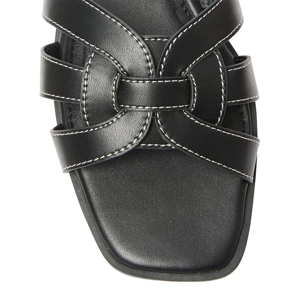 Demi Slide in Black Smooth