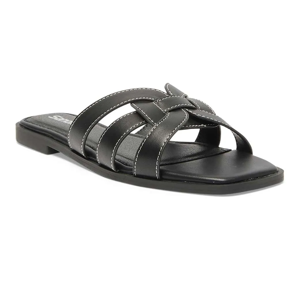 Demi Slide in Black Smooth