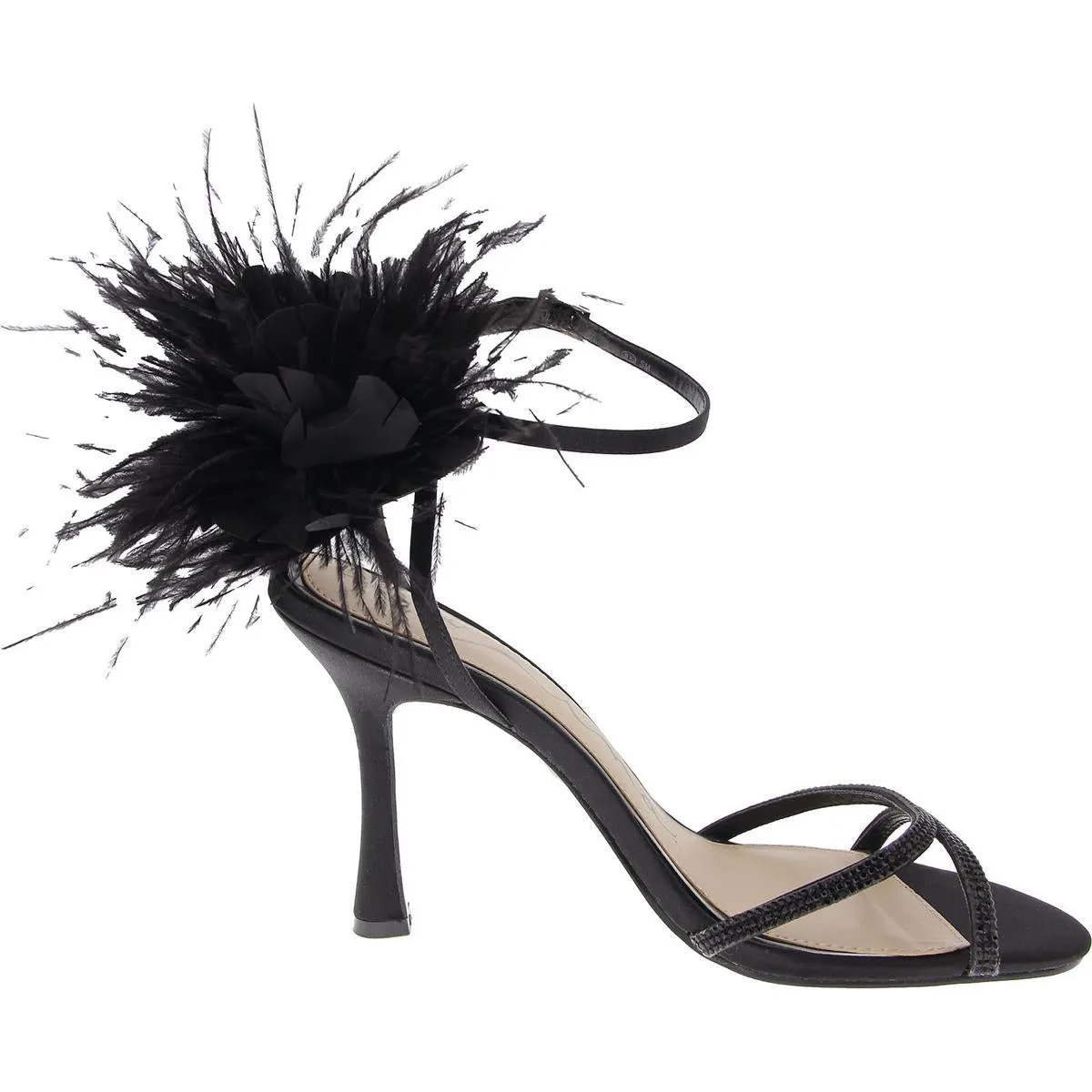 Demi Womens Satin Rhinestone Ankle Strap