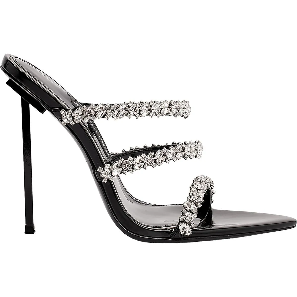 Diamond Slide Womens Slip On Open Toe Mule Sandals