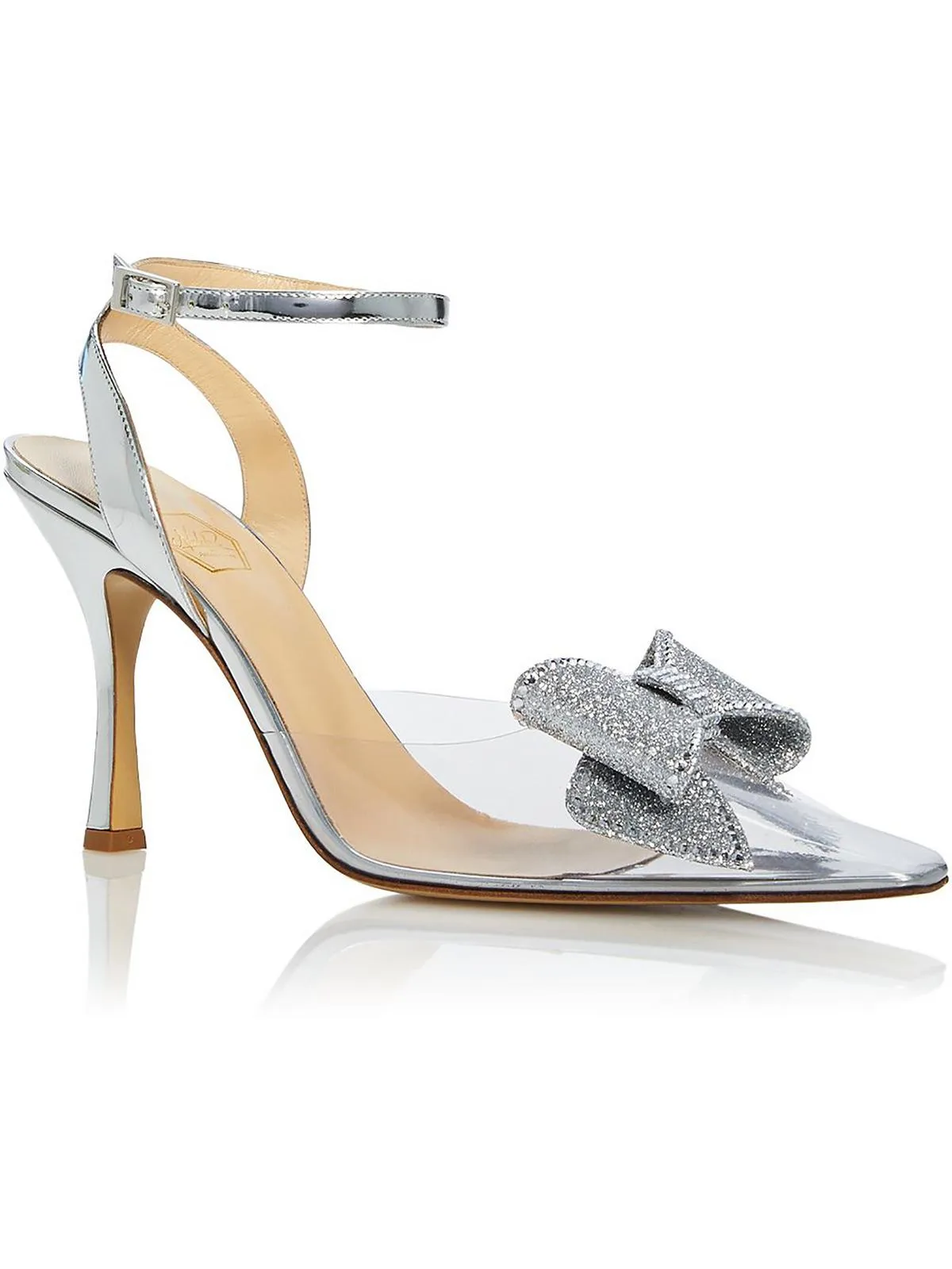 Dimante Womens Satin Square Toe Mules