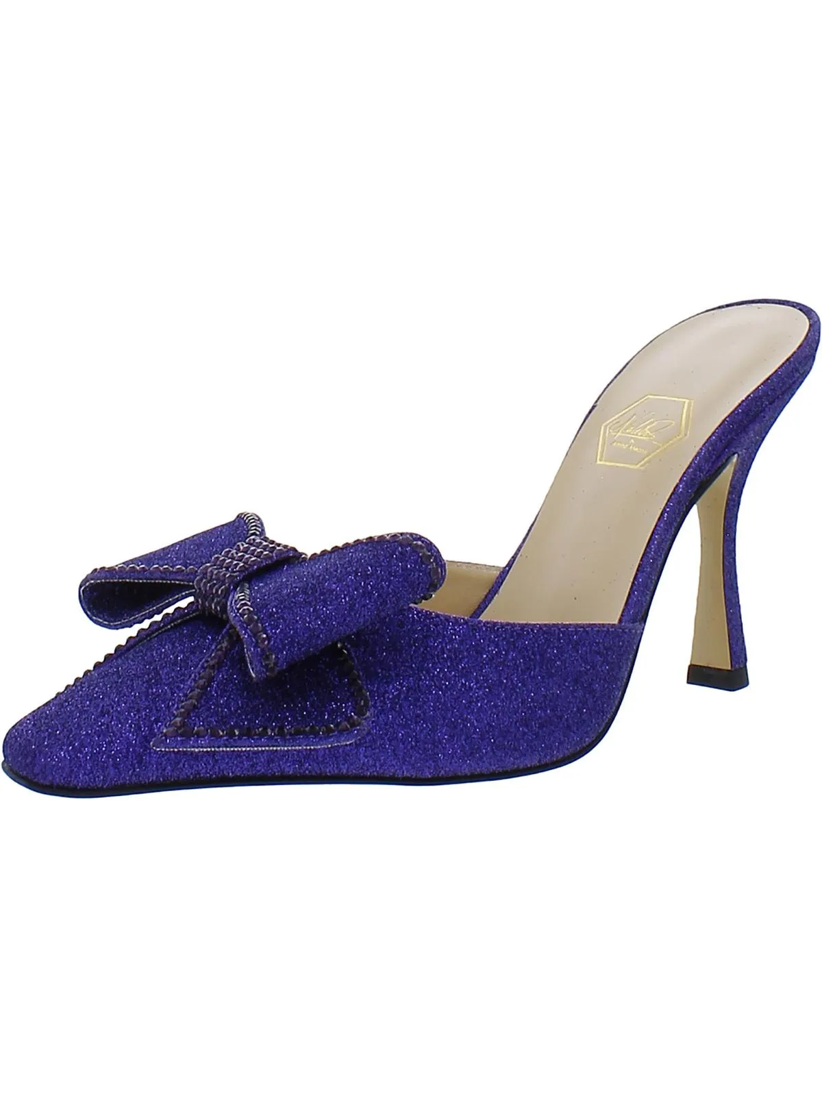 Dimante Womens Satin Square Toe Mules