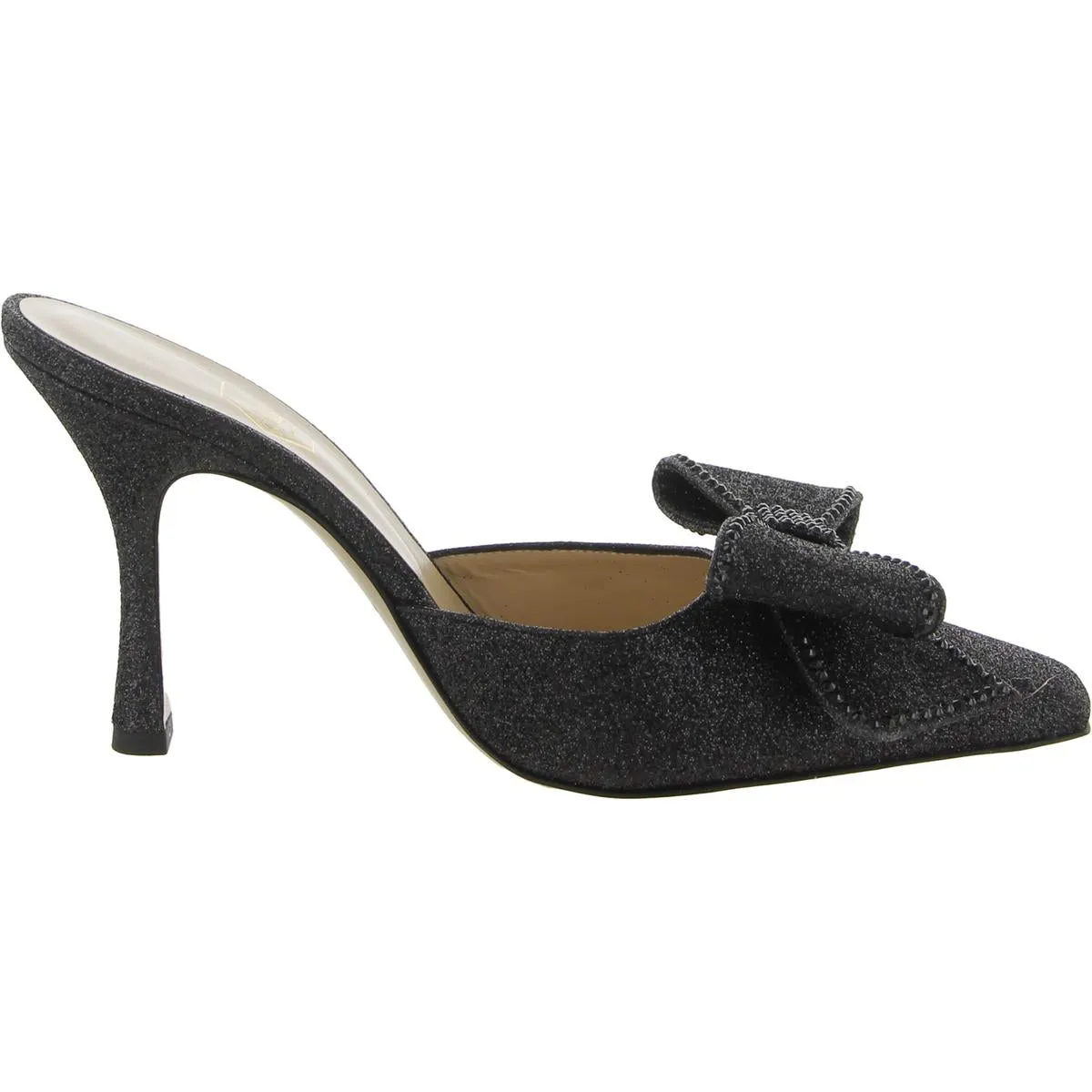 Dimante Womens Satin Square Toe Mules