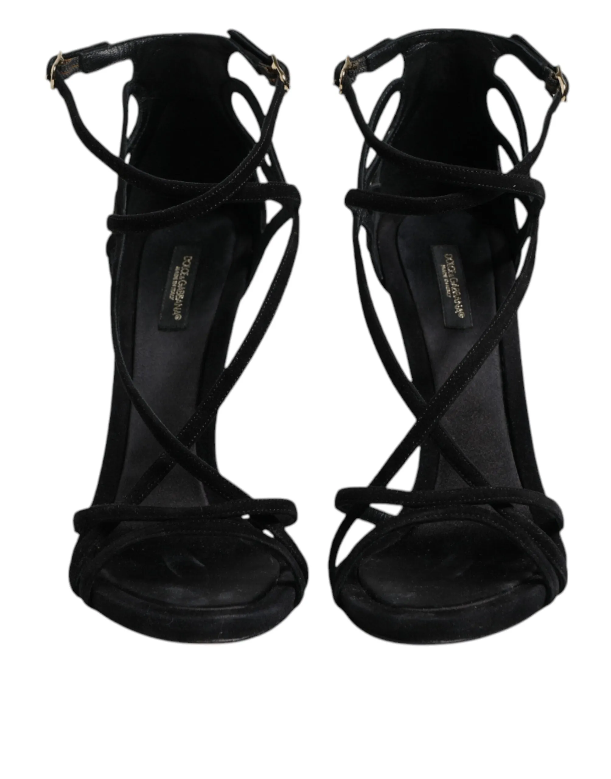 Dolce & Gabbana Leather Stiletto Heels Sandals Women's Shoes (Pre-Owned)
