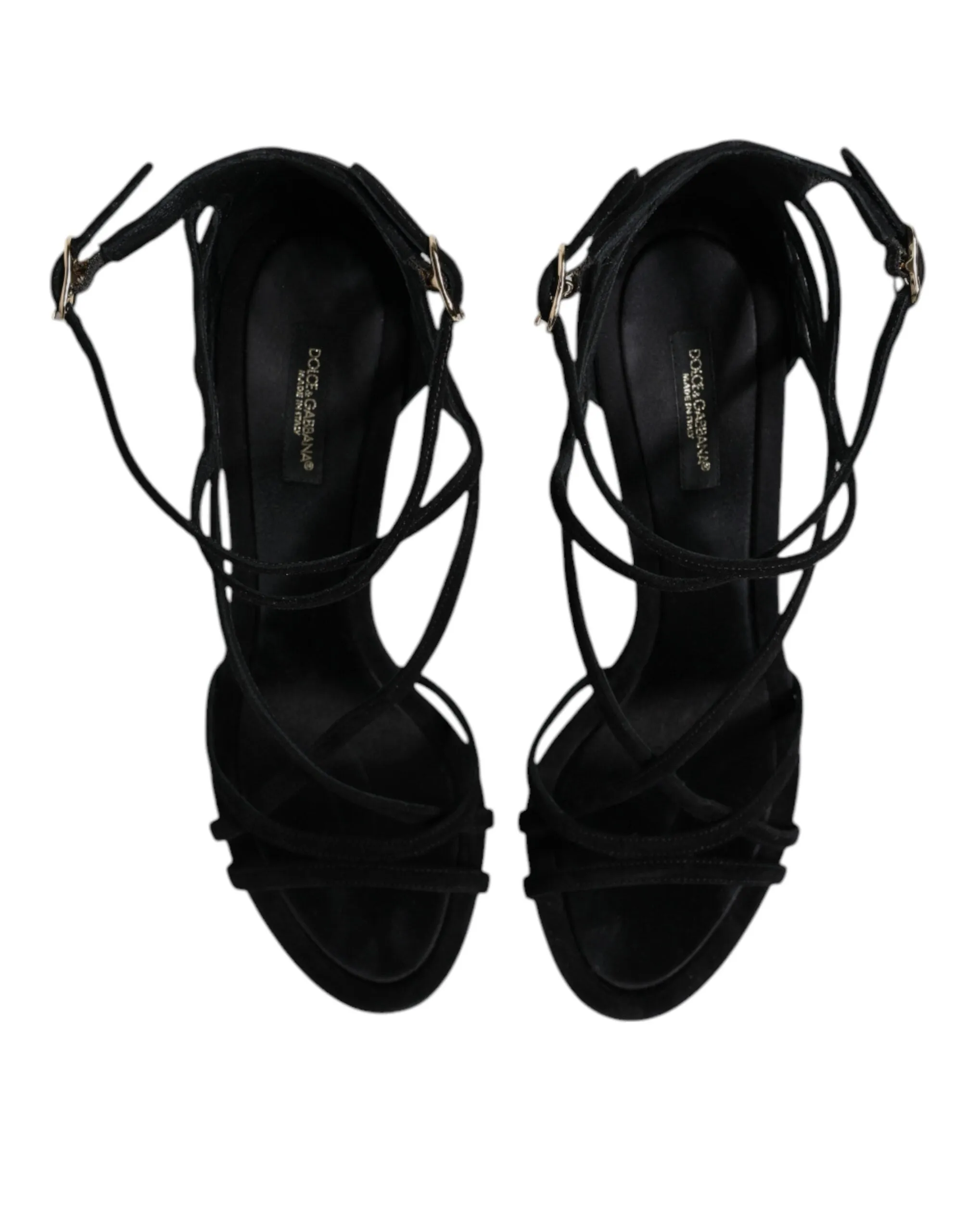 Dolce & Gabbana Leather Stiletto Heels Sandals Women's Shoes (Pre-Owned)